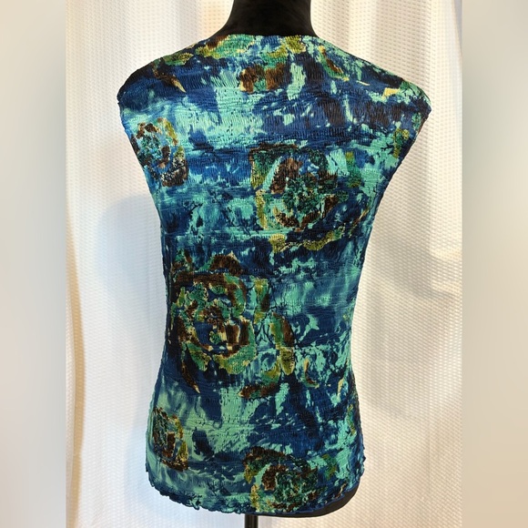 Pleats Collection multicolored tank top & matching 3/4 sleeve jacket size M NWT - Picture 8 of 10